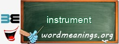 WordMeaning blackboard for instrument